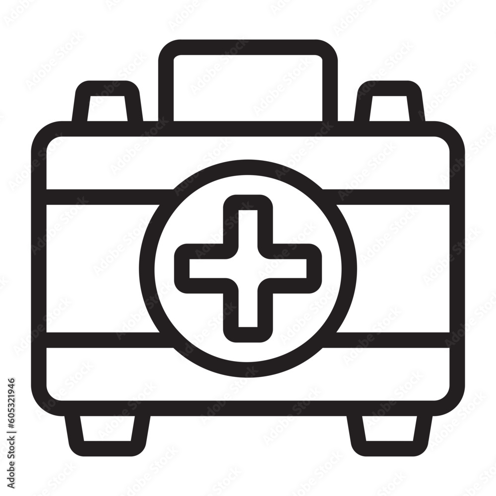 Fototapeta premium medical kit line icon
