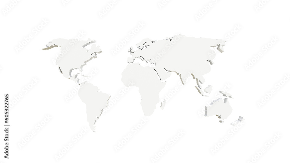 Naklejka premium World map isolated 3D