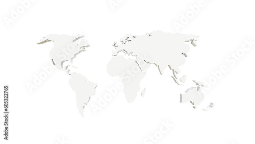 World map isolated 3D
