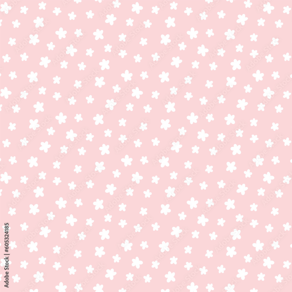 Vector seamless floral pattern. Cute print with small flowers. Flat style. Spring pattern with blooming flowers. Vector seamless floral pattern. Cute print with small flowers. Flat style. Spring pattern with blooming flowers.