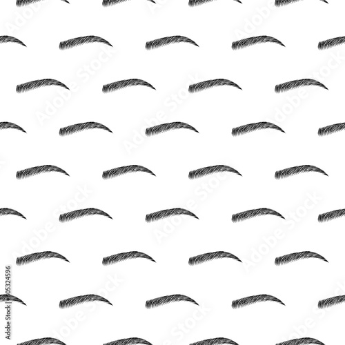 Vector seamless pattern with woman black eyebrow