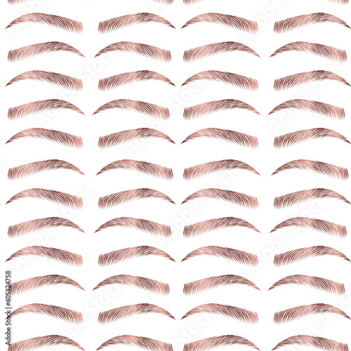Vector seamless pattern with woman rose gold 
eyebrow