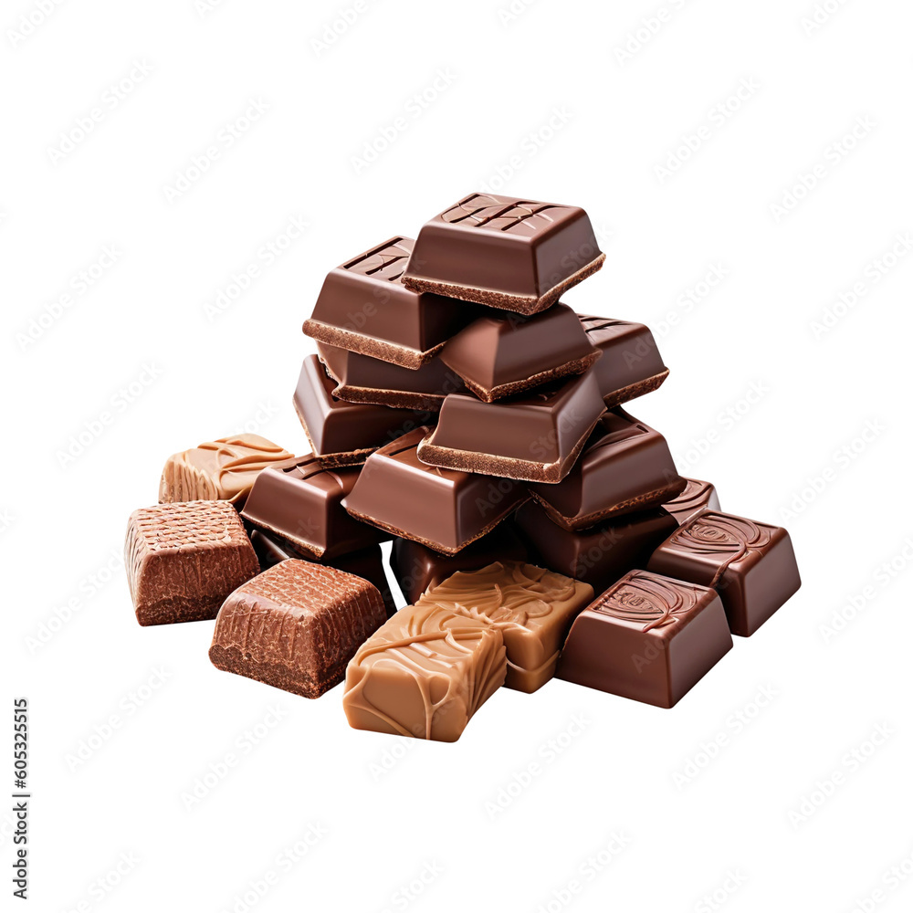 chocolate pieces created with Generative AI chocolate pieces created with Generative AI