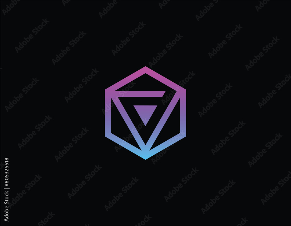 Abstract Simple Hexagonal V shape Logo Design Template Abstract Simple Hexagonal V shape Logo Design Template