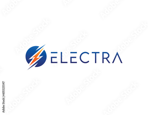 Clean Minimalist Lightning Bolt Electricity Logo Design Template