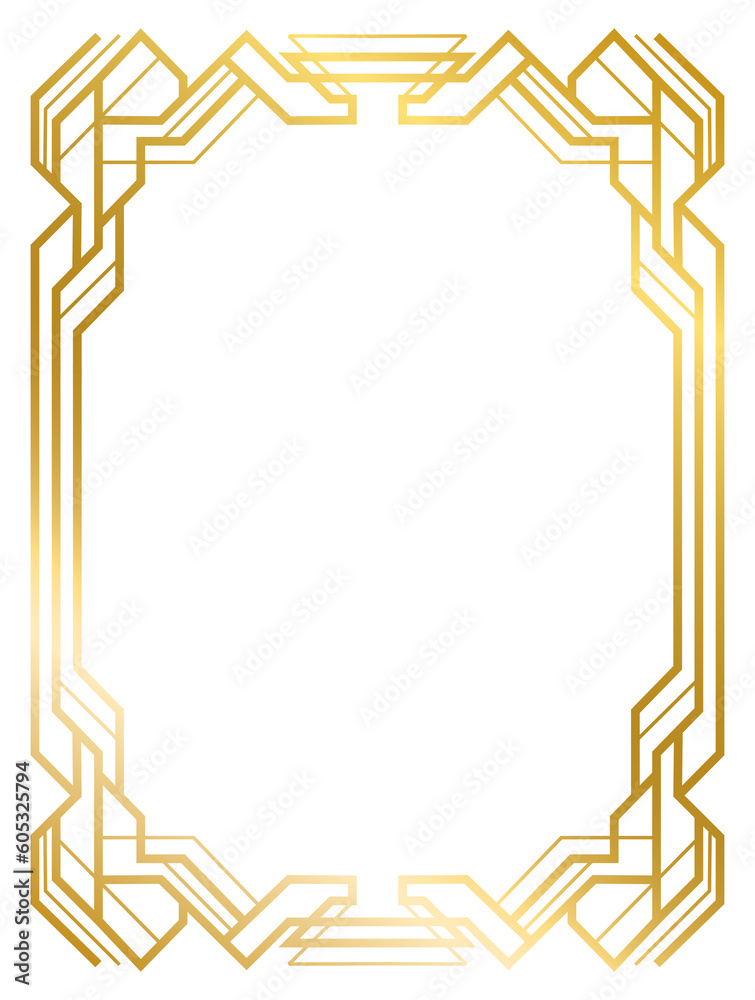 Obraz premium Art Deco frames collection vintage frame png transparent background