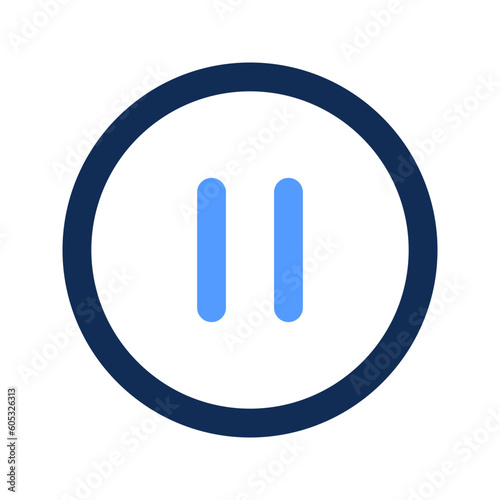 pause outline color icon