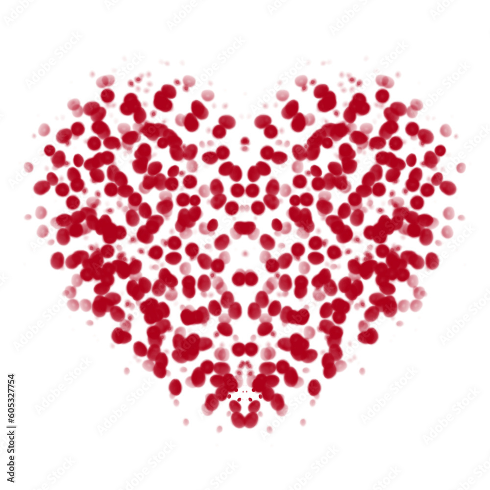 Dotted Red Heart Love Care graphics