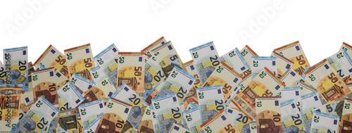 Принти на полотні a heap of different euro banknotes on transparent background PNG file for banner