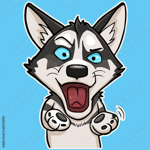Cute french bulldog puppy giving happy face, dog face cartoon, vector illustration © mids