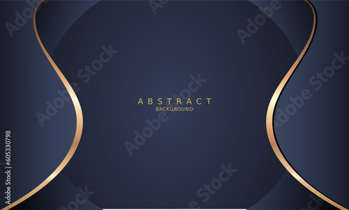 dark blue luxury premium background and gold line.