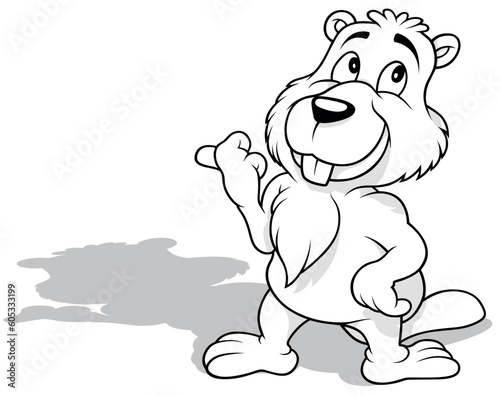 Drawing of a Beaver Pointin...