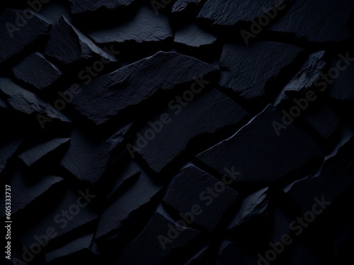Black or dark gray rough grainy stone texture background, Ai Generative
