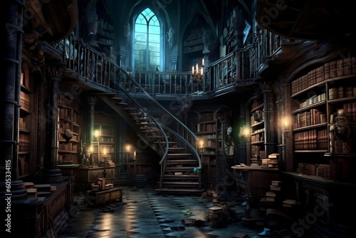 Enigmatic Manor  Concealed Passages and Dusty Tomes. AI