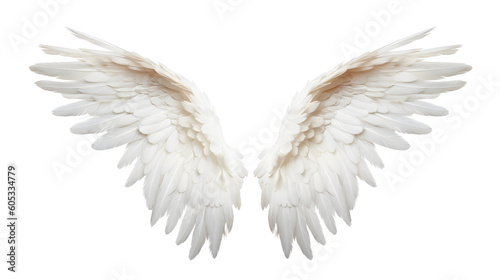Angel Wings: White Feathered Symbol of Purity on a Transparent Background PNG