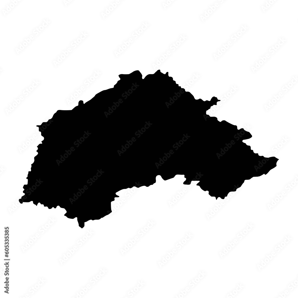 Jablanica district map, administrative district of Serbia. Vector illustration.