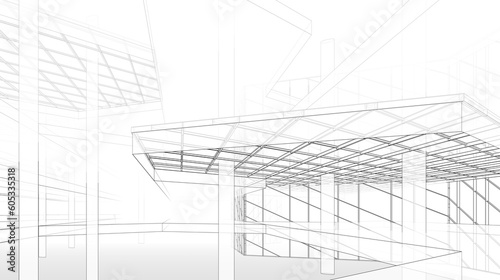Fototapeta Naklejka Na Ścianę i Meble -  Abstract architectural design 3d rendering