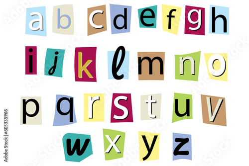 Vector Letter Cutout Newspaper and Magazine Characters: Creative Typography