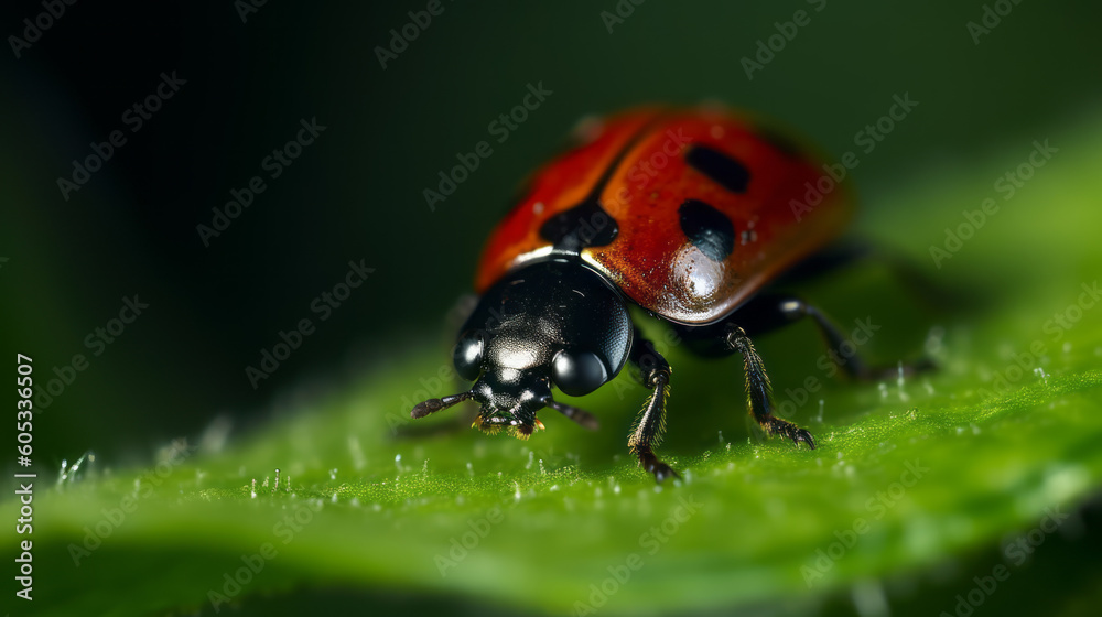 Fototapeta premium A close up of a green preying mantis. Generative AI
