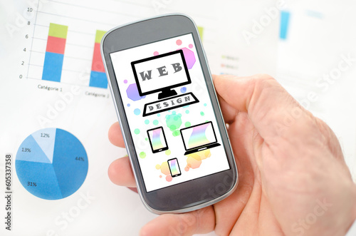 Web design concept on a smartphone