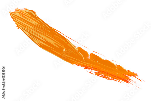 Classic lipstick smear smudge isolated on white background. Trendy color makeup swatch