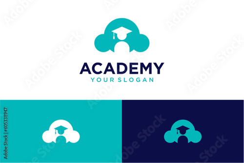 academy logo design with toga and cloud