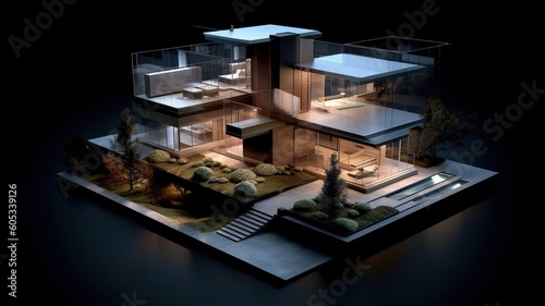 Architecture model, house mockup, generative ai