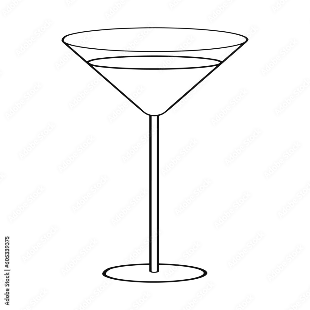Martini glass icon. Party cocktail. Vector illustration in doodle style. Hand drawn. Martini glass icon. Party cocktail. Vector illustration in doodle style. Hand drawn.