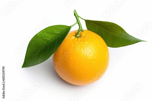 fresh orange with leaf, Generative AI
