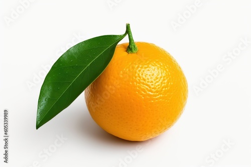 fresh orange with leaf, Generative AI