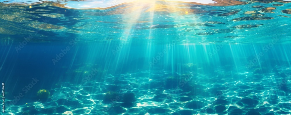 Fresh Tropical Water Paradise Background Generative AI 