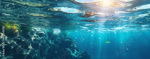 Fresh Tropical Water Paradise Background Generative AI  © LayerAce.com