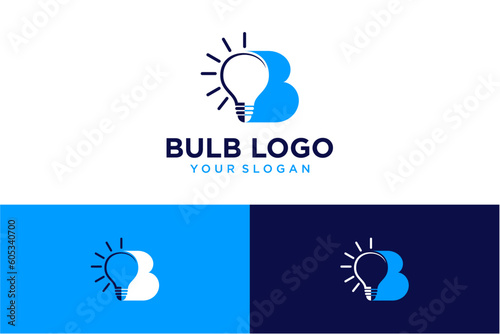 light bulb logo design with letter b