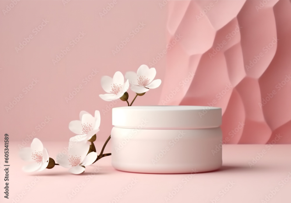 cosmetic product template with plain beauty container view. generative ai