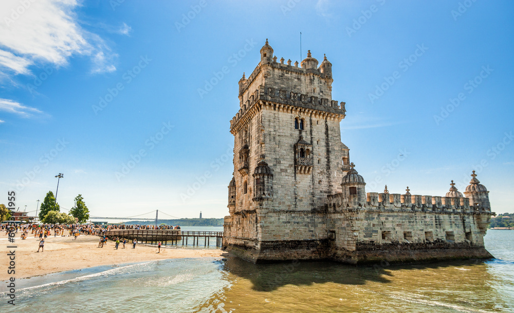 Lisbon, Belem Tower - Tagus River, Portugal.