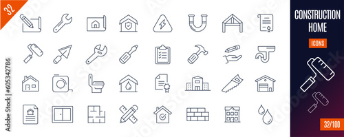 Best collection Construction line icons. home, repear,...