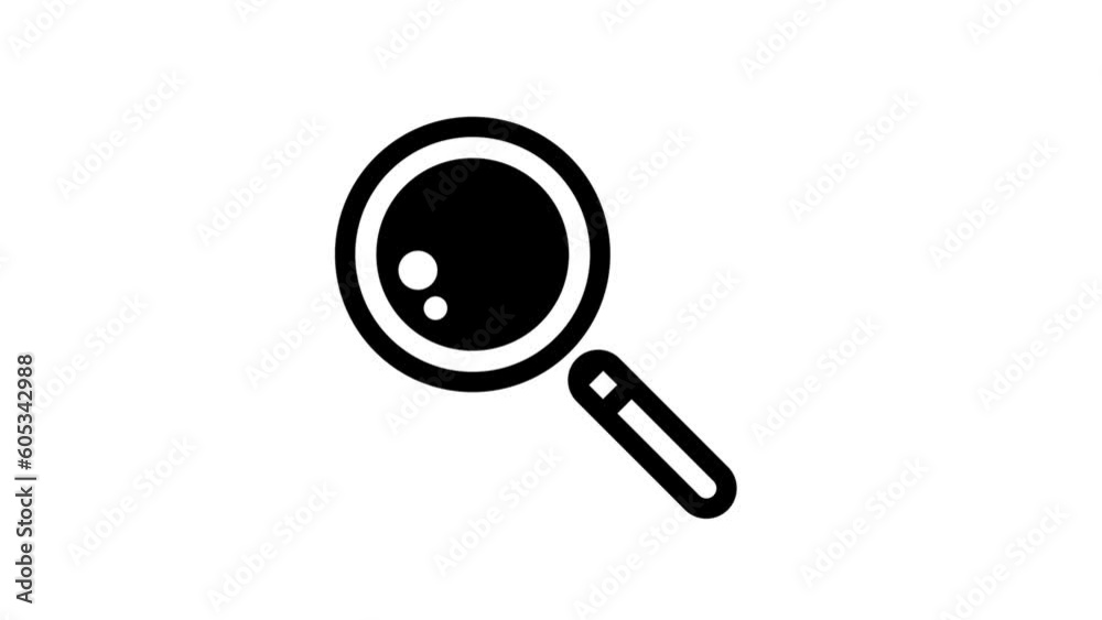 Animation of Magnifying glass icon, alpha channel included. Animation of Magnifying glass icon, alpha channel included.