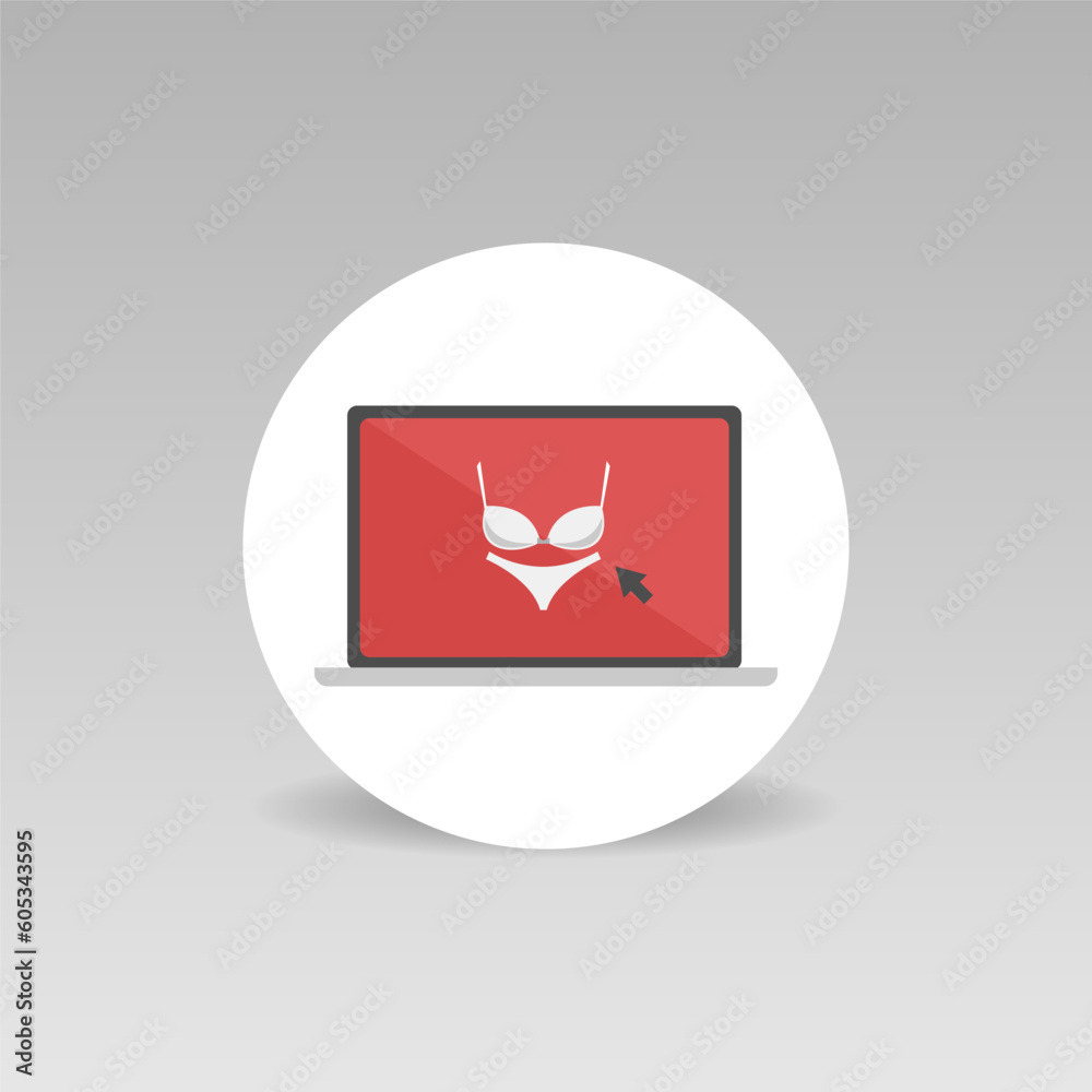 Online lingerie store round vector icon Online shopping Online lingerie store round vector icon Online shopping
