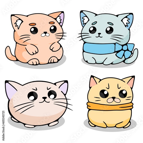 set of cats, illustration drawing cat, head cat