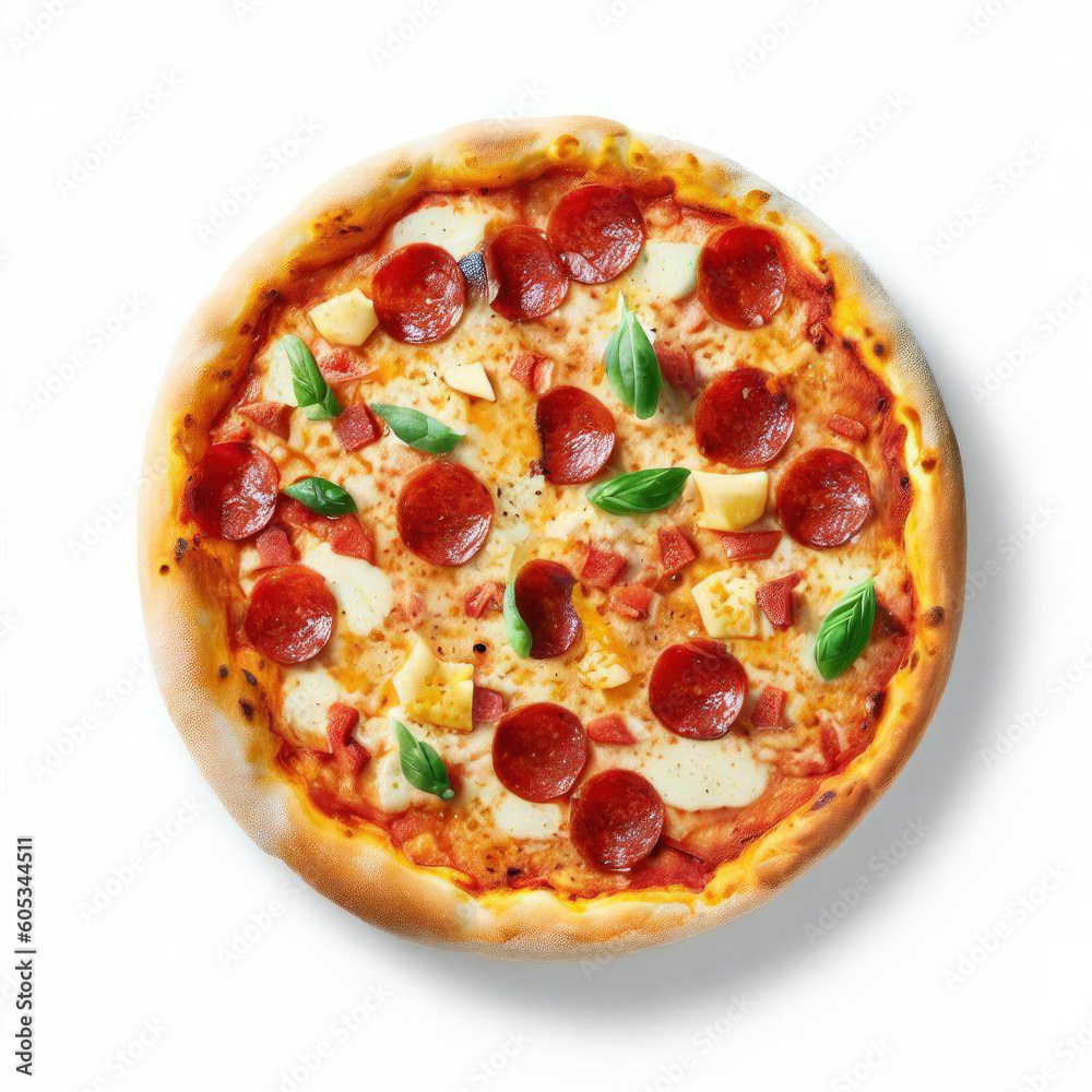 Crispy Pizza Artistry, Realistic Food Illustration, Generative AI Crispy Pizza Artistry, Realistic Food Illustration, Generative AI