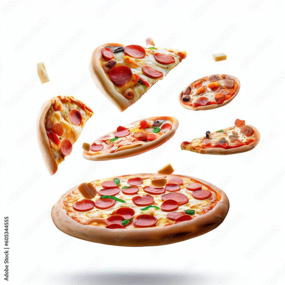 Mouthwatering Pizza Delight, Realistic Food Illustration, Generative AI Mouthwatering Pizza Delight, Realistic Food Illustration, Generative AI