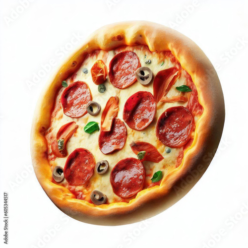 Irresistible Pizza Temptation, Realistic Food Illustration, Generative AI