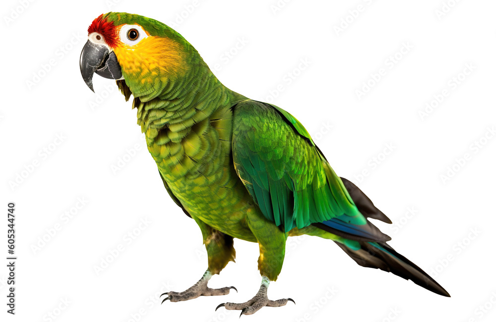 Parrot png, transparent background, isolated, tropical bird, generative ai