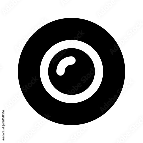 camera lens glyph icon