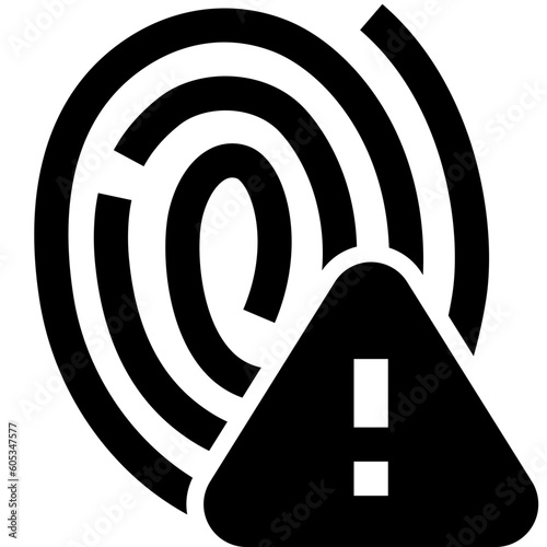 fingerprint detect black solid icon