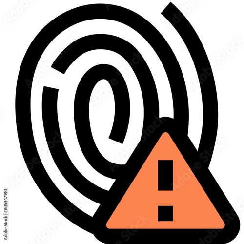 fingerprint detect black outline filled color icon