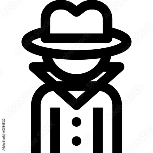 detective black outline icon