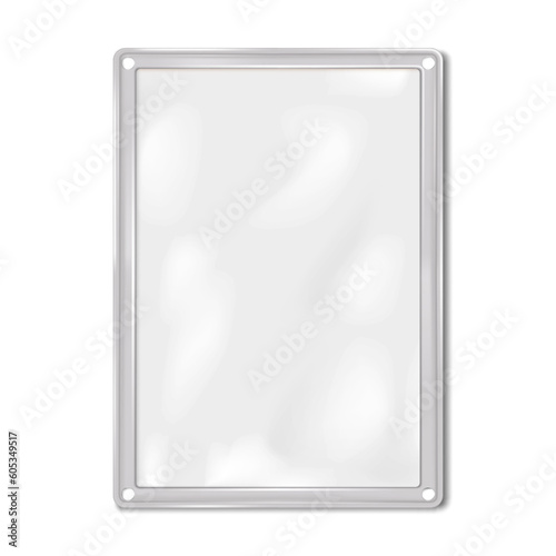 SOP magnetic folder display vector mockup. Wall document holder realistic mock-up. Template for design