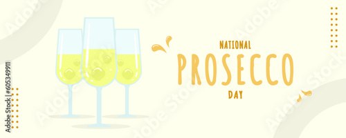 National Prosecco Day on 13 August Banner Background. Horizontal Banner Template Design. Vector Illustration