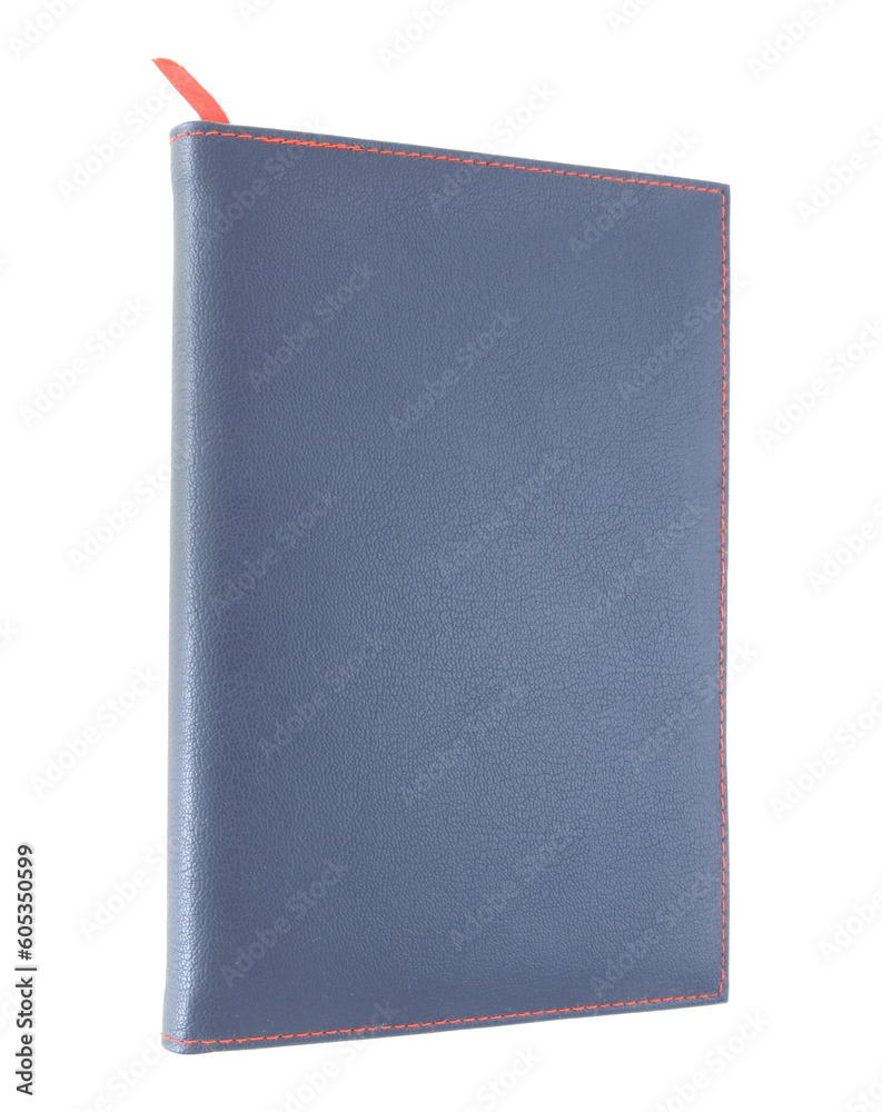 Blue empty leather book isolated with clipping path for mockup Blue empty leather book isolated with clipping path for mockup